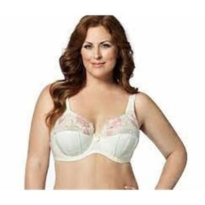 NWOT Elila 34J Glamour Embroidery Underwire bra 2021 Ivory 97181